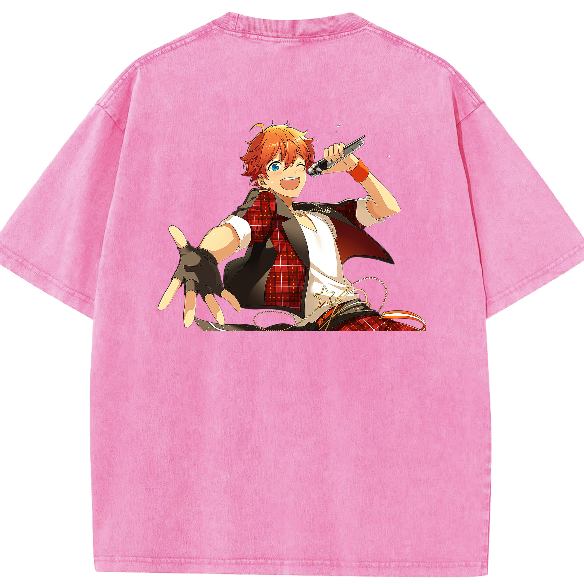 （画像用） あんさんぶるスターズ! Ensemble Stars 綿100% ヴィンテージ風 半袖Tシャツ（背面プリント）